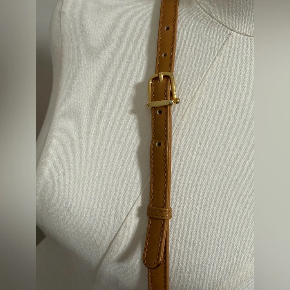 Celine Leather Crossbody Shoulder Bag Black with Tan Trim - Picture 8 of 13